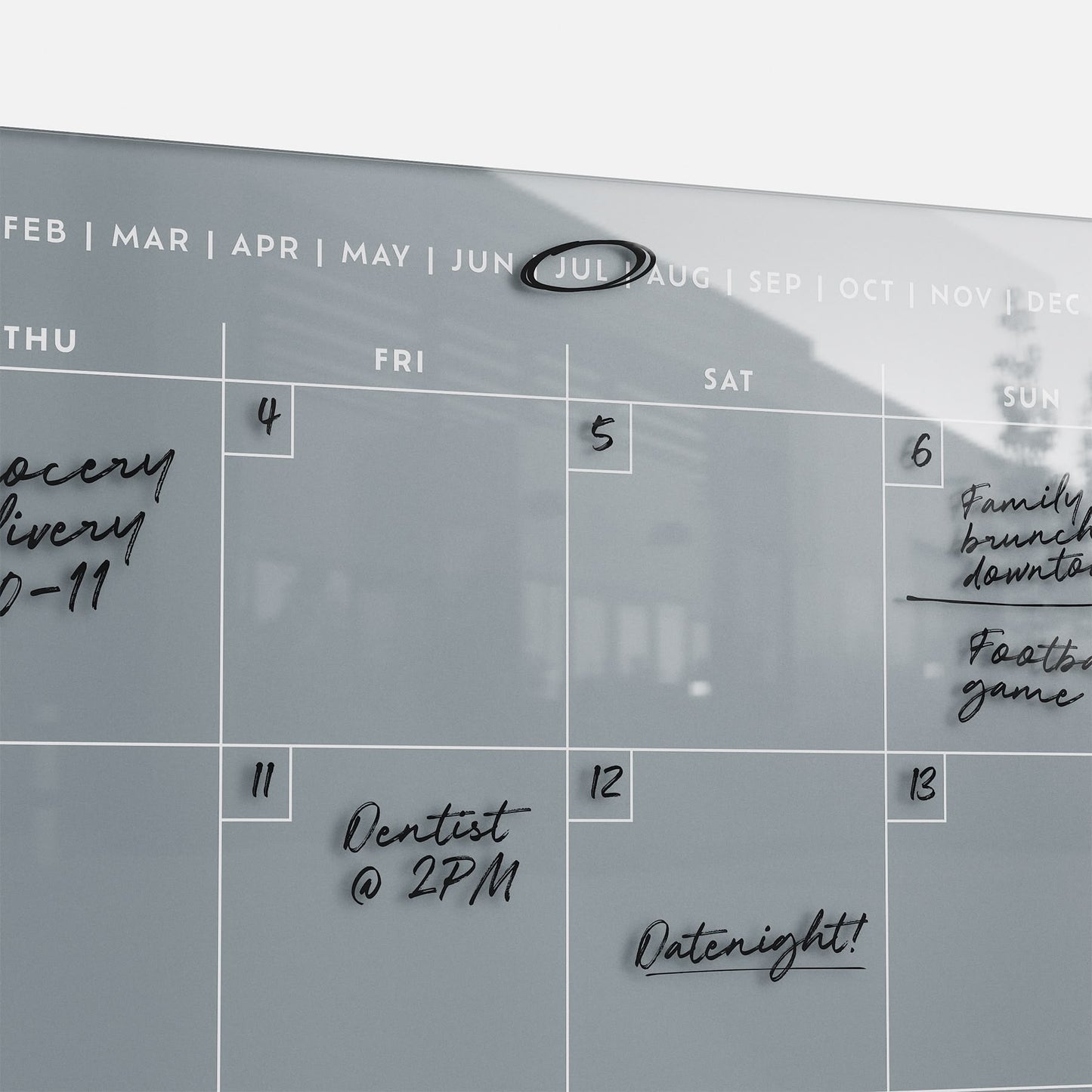 The Monkey and Pebbles Monthly Calendar 1411 is a premium acrylic erasable, reusable planner for organizing family activities.