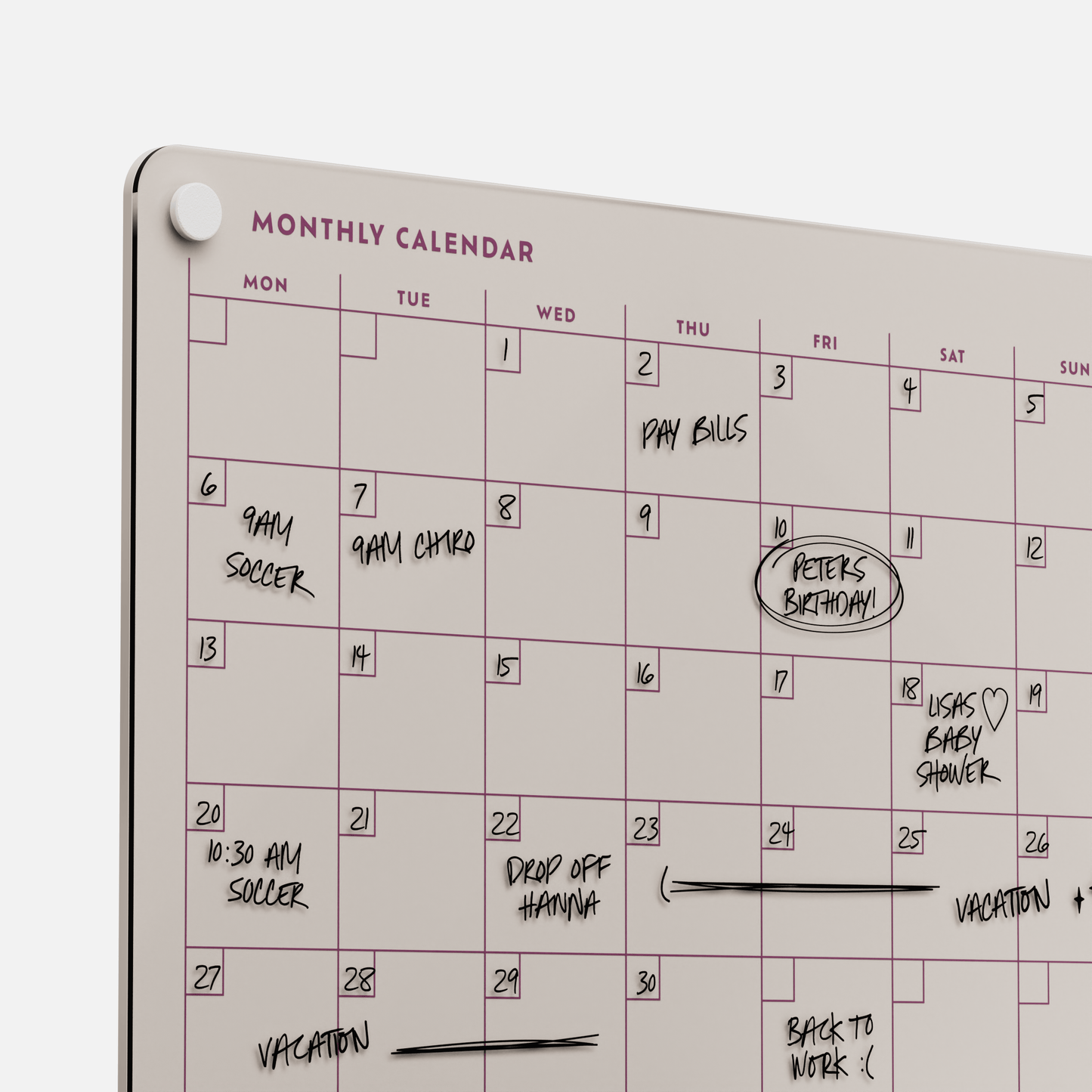 Monthly Calendar 118
