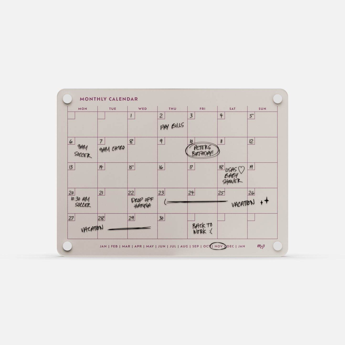 Monthly Calendar 118